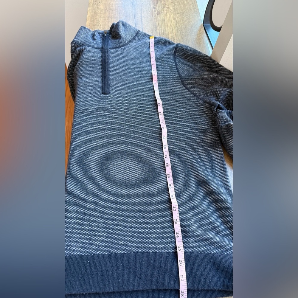 Vince Bird's Eye Wool & Cashmere Quarter Zip Sweater Size XL - Picture 4 of 7